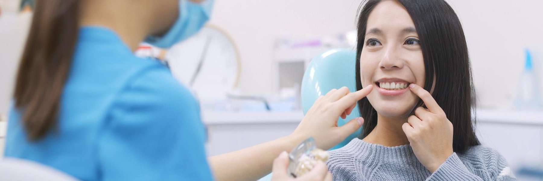 A woman getting Dental Veneers treatment in Cloverdale, WA