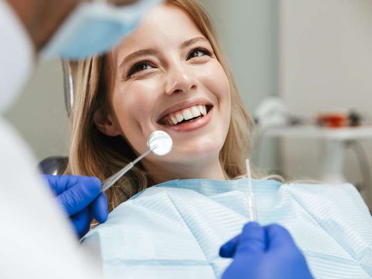 woman at the dentist in cloverdale